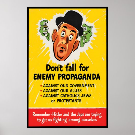 Affiche de la Seconde Guerre mondiale USA Ne tombe (Devant)