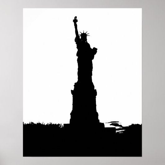 Affiche de la silhouette de la statue de la Libert (Devant)