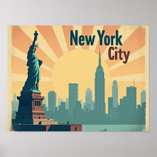 Affiche de la skyline Art Déco de New York – 16"x