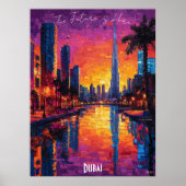 Affiche de la skyline de Dubaï – Art mural futuris (Devant)