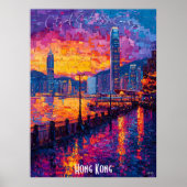 Affiche de la skyline de Hong Kong – Art vibrant d (Devant)