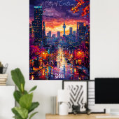 Affiche de la skyline de Séoul – Art mural coréen (Bureau à domicile)