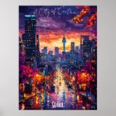 Affiche de la skyline de Séoul – Art mural coréen (Devant)