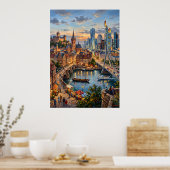 Affiche de la skyline moderne de River City (Cuisine)