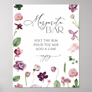 Affiche de la soirée de mariage floral Bar Margari