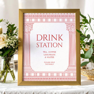 Affiche de la station de boissons pour la fête des