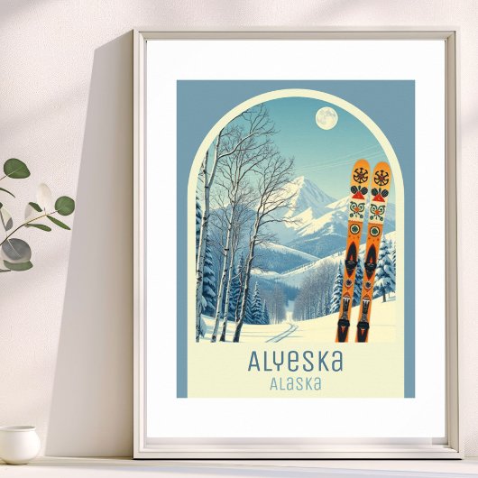Affiche de la station de ski Alyeska Alaska