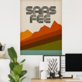 Affiche de la station de ski rétro de Saas Fee – M (Bureau à domicile)