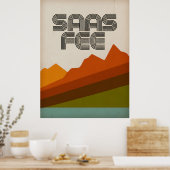 Affiche de la station de ski rétro de Saas Fee – M (Cuisine)