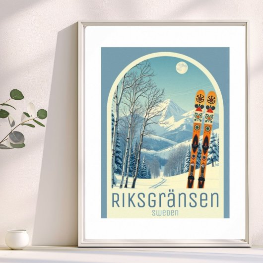 Affiche de la station de ski Riksgränsen Suède