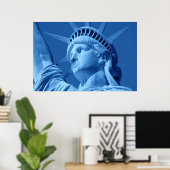 Affiche de la statue de la Liberté Pop Art Bleue (Bureau à domicile)
