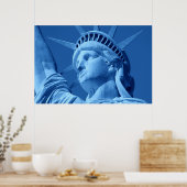 Affiche de la statue de la Liberté Pop Art Bleue (Cuisine)