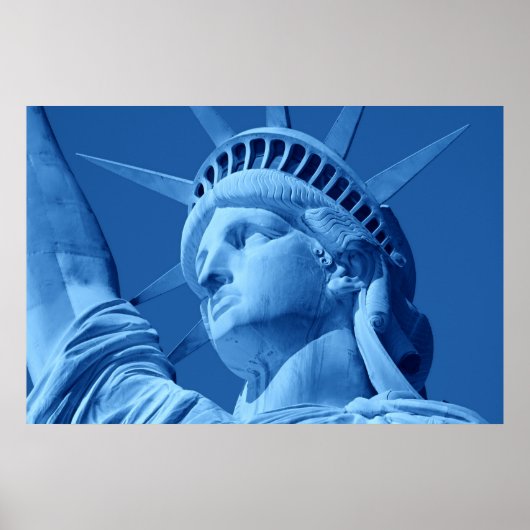 Affiche de la statue de la Liberté Pop Art Bleue (Devant)