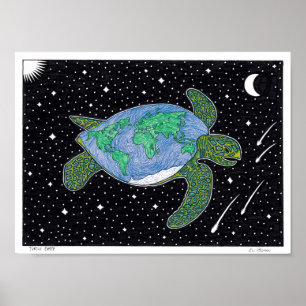 Affiche de la terre de tortue
