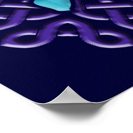 Affiche de la tortue céleste (bleue) (Coin)