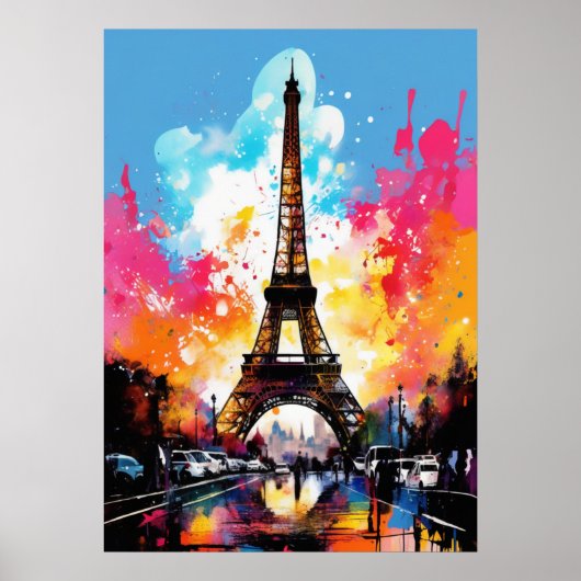 Affiche de la Tour Eiffel : Splash of Color (Devant)