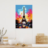 Affiche de la Tour Eiffel : Splash of Color (Cuisine)
