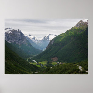 Affiche de la vallée de Hjelle en Norvège