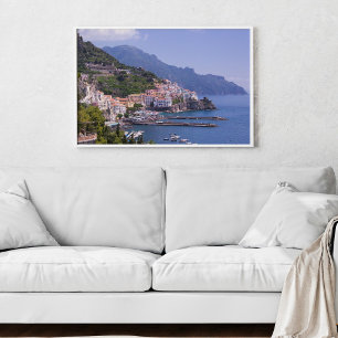 Affiche de la ville de la côte d'Amalfi Italie