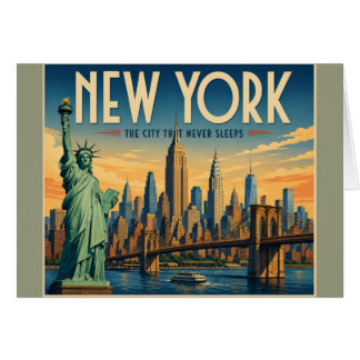 Affiche de la ville de New York - Liberté et silho