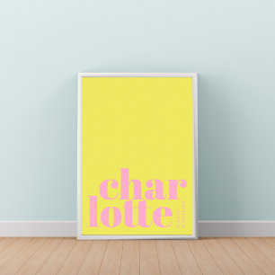Affiche de la ville moderne de Charlotte Caroline