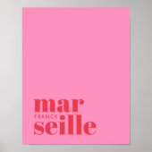 Affiche de la ville rose moderne de Marseille Fran (Devant)
