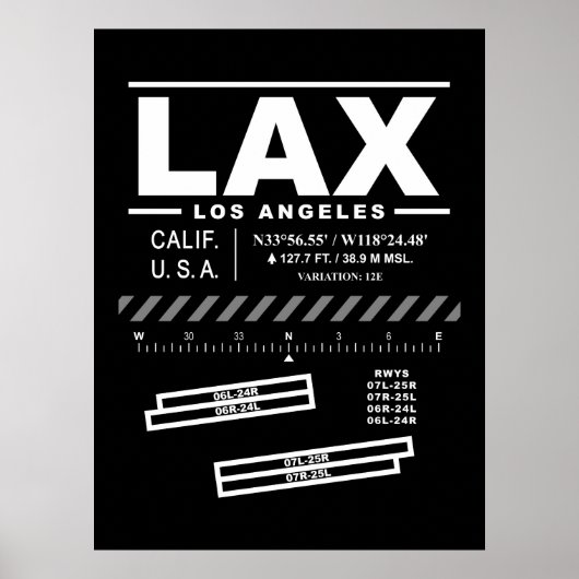 Affiche de l'aéroport international de Los Angeles (Devant)