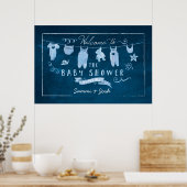 Affiche de l'Affiche de bienvenue Baby shower bleu (Cuisine)
