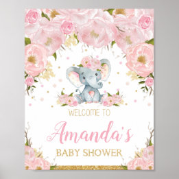 Affiche de l'Affiche de bienvenue Baby shower élép