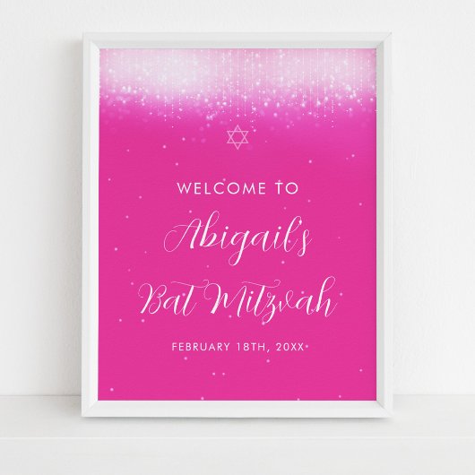 Affiche de l'Affiche de bienvenue Bat mitzvah Glam