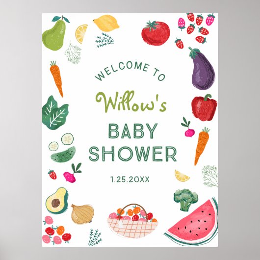Affiche de l'Affiche de bienvenue de Baby shower c (Devant)
