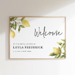 Affiche de l'Affiche de bienvenue Fête des mariées<br><div class="desc">La Citron Lemon Collection est un assortiment à couper le souffle qui présente de superbes aquarelles représentant des citrons et de la verdure. Ses visuels vibrants et délicats en font le choix idéal pour des événements d'été comme des baby showers,  des douches nuptiales ou des mariages dans le jardin.</div>