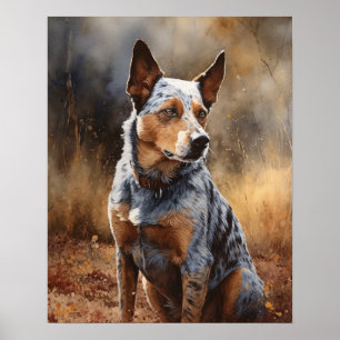 Affiche de l'affiche de l'art du chien de bétail a