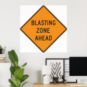 Affiche de l'affiche d'une zone de tir à l'avant d (Bureau à domicile)