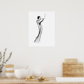 Affiche de l'âge de la dame de jazz chic Imprimer (Cuisine)
