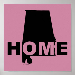 Affiche de l'Alabama, maison loin de l'État