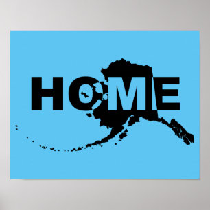 Affiche de l'Alaska, maison loin de l'État