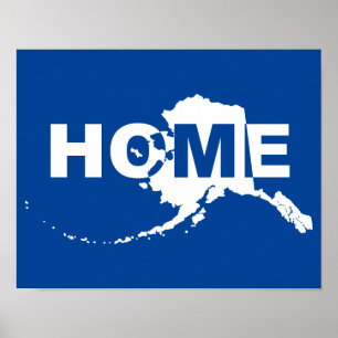 Affiche de l'Alaska, maison loin de l'État