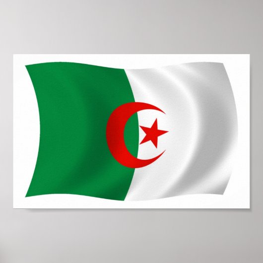 Affiche de l'Algérie avec drapeau à imprimer (Devant)