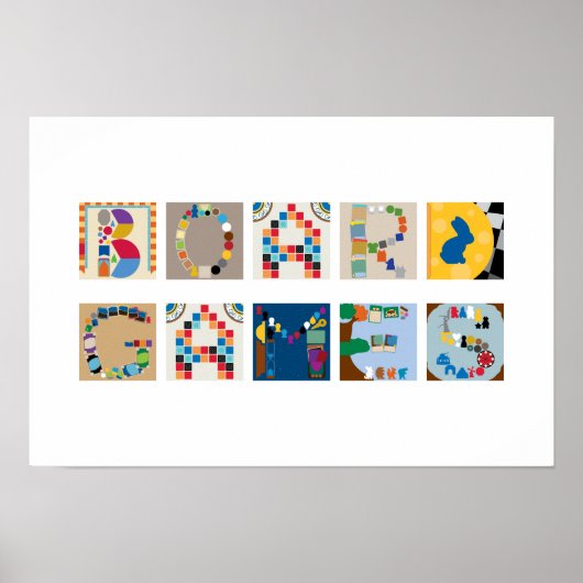 Affiche de l'alphabet du jeu de société "Board Gam (Devant)