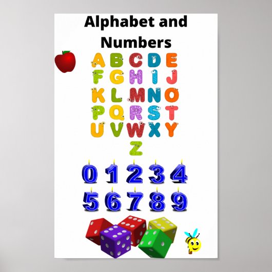 Affiche de l'alphabet et des chiffres (Devant)