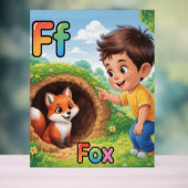 Affiche de l'alphabet lettre F – F pour renard (Neutre)