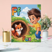 Affiche de l'alphabet lettre F – F pour renard (Mariage)