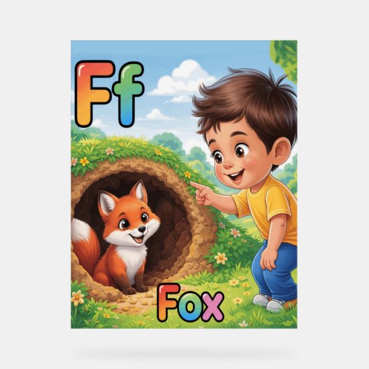Affiche de l'alphabet lettre F – F pour renard (Recto)