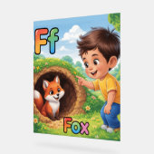 Affiche de l'alphabet lettre F – F pour renard (Angle)