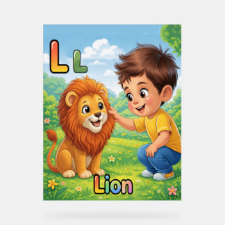 Affiche de l'alphabet lettre L – L pour Lion 