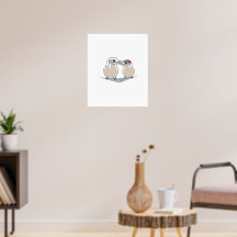 Affiche de l'amour de la Sterne arctique minimalis
