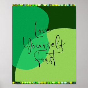 Affiche de l'amour de soi Vert Abstrait S'aimer d'