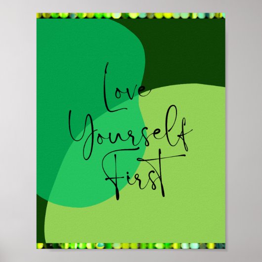 Affiche de l'amour de soi Vert Abstrait S'aimer d' (Devant)