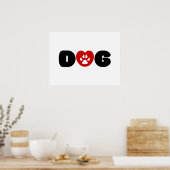 Affiche de l'amour du chien pour le cœur (Cuisine)